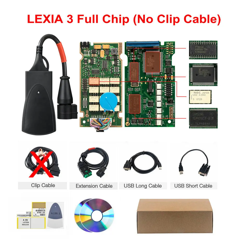 Full Chip No Clip Реле с золотым краем Lexia 3 PP2000 полный чип Diagbox V7.83 прошивка 921815C Lexia3 V48/V25 для Citroen для peugeot OBDII diag - Цвет: Full Chip No Clip