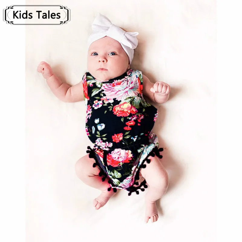 

Summer Baby Girls Clothes Floral Pattern Baby Girls Bodysuit Jumpsuit Cotton Romper+Headband 2pcs Toddler Clothes 3-12 Months
