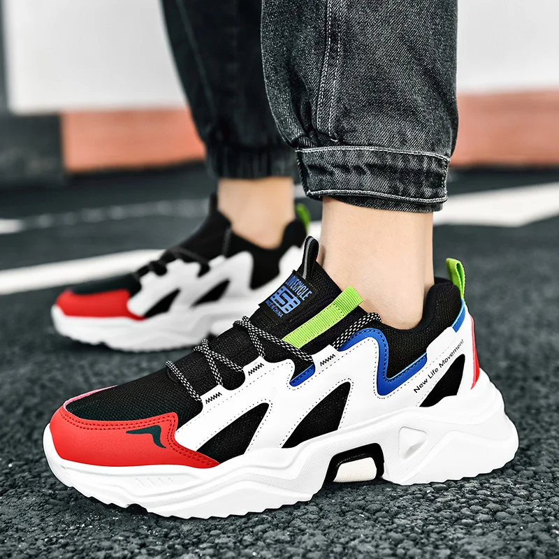 

new fashion and leisure sports tide men's shoes thick-soled anti-skid stadium boots tide men's essential casual sports shoes