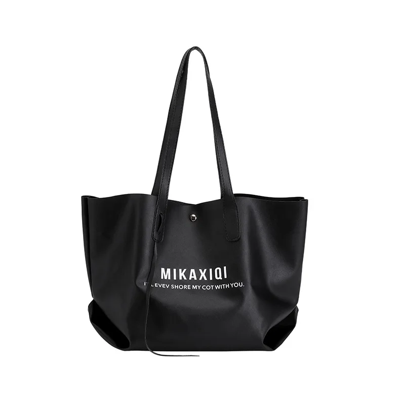 

Simple fashion Pu Leather Composite Bags For Women Casual Large Capacity Messenger Bags Female Solid Luxury Bucket Handbag Totes