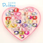 36 шт. Sanrio, кольцо Hello Kitty, детское мультяшное кольцо с любовью, милое искусственное кольцо 36