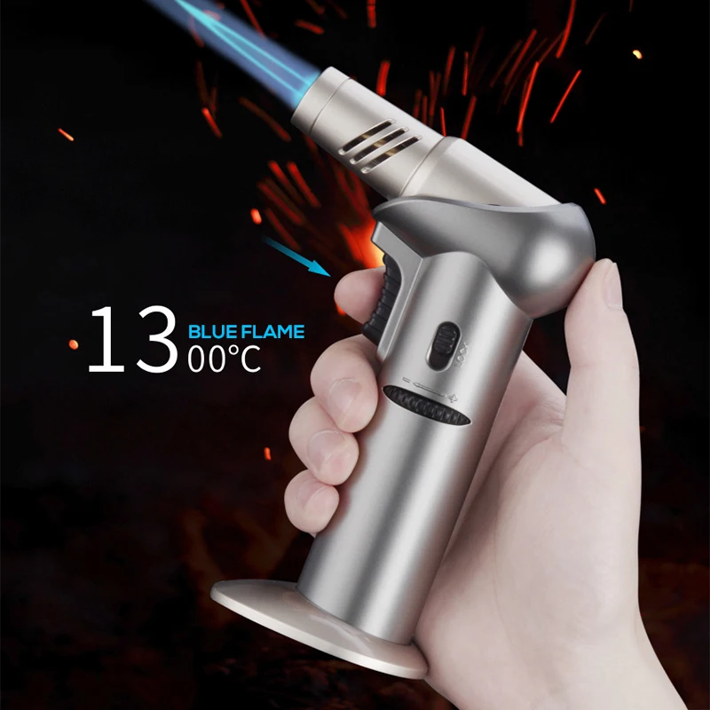 

Table Torch Cigar Lighter Refillable Windproof Adjustable 5 Gears Direction Blow Jet Lighters For Cigar Kitchen Cooking BBQ