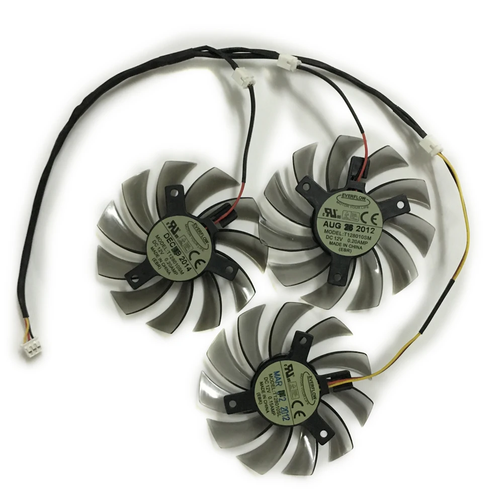 3 шт./компл. R9 270X T128010SM/PLD08010S12H GPU 3Pin Графика вентилятор для Gigabyte GV R787OC 2GD R787WF3 R927XOC
