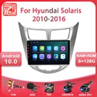 Автомагнитола на Android 10,0 для Hyundai Solaris accent Verna i25 2010-2016, мультимедийный видеоплеер, навигатор GPS, 2 din, стерео, DVD