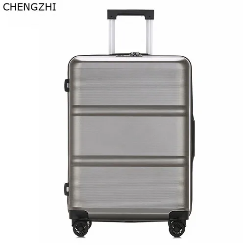 gray CHENGZHI 2" 24 дюймов модный ABS PC чемодан на колёсиках spinner студенческий пароль чехол для костюма бизнес пансион чехол на колесиках - Цвет: gray