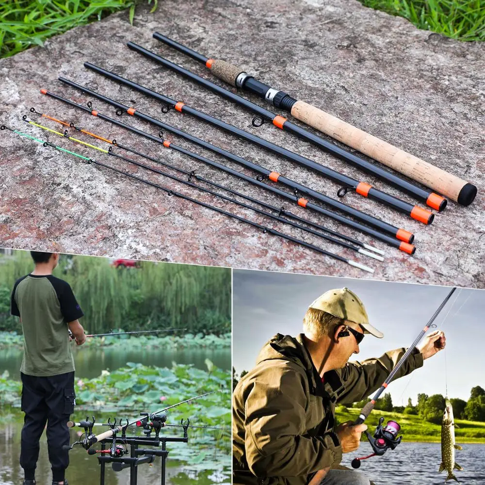 

Sougayilang 6 Section 3M Fishing Rod L M H Power Lengthened Handle Fishing Pole Carbon Fiber Spinning Rod Fishing Tackle Pesca