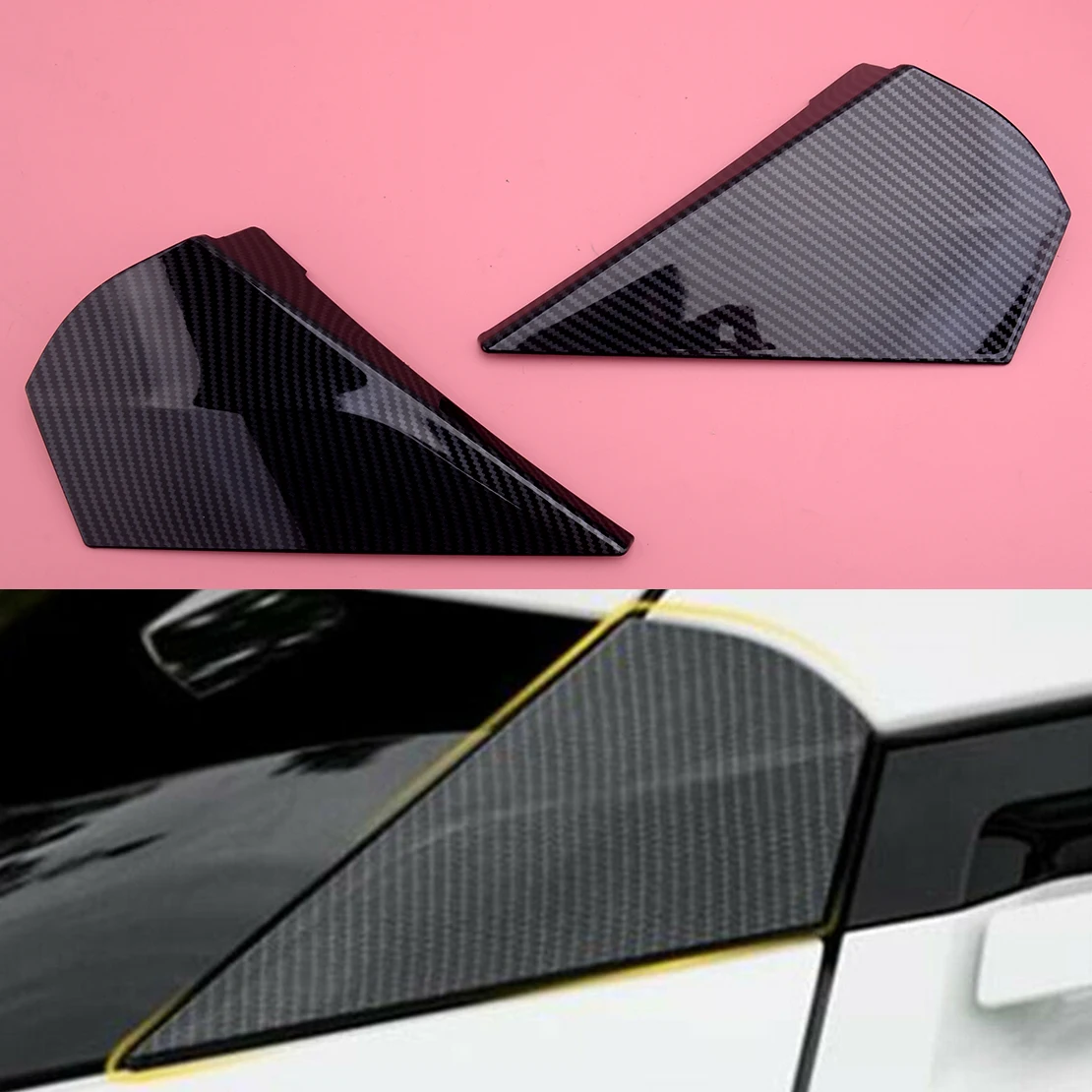 

1 пара спойлеров для заднего стекла автомобиля, обшивка крыла, стильный ABS из углеродного волокна, подходит для Toyota C-HR CHR 2016 2017 2018 2019 2020
