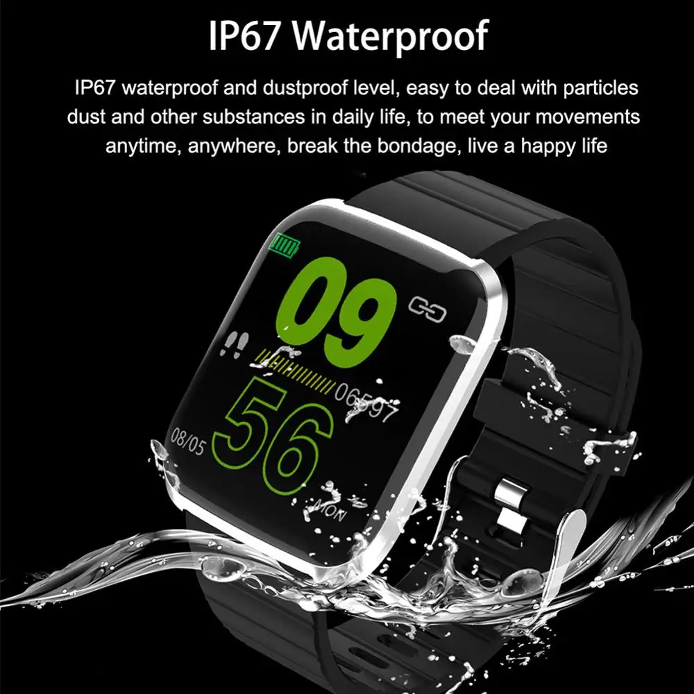 Новые умные часы мужские водонепроницаемые Полный сенсорный экран целый день
