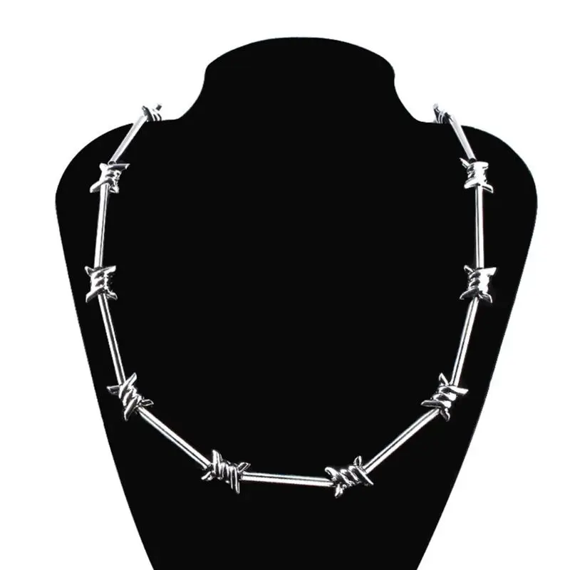 Модные мужские и женские носки ожерелье в стиле панк Рок шипы цепочка с кулоном