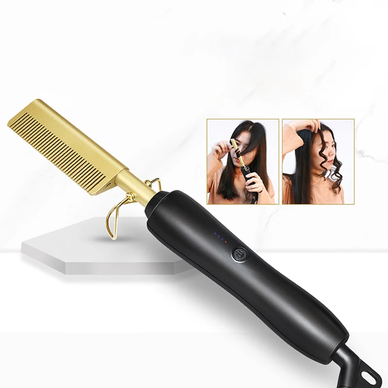 Горячая Расческа Щетка для завивки волос выпрямитель и бигуди 2 в 1 завивка