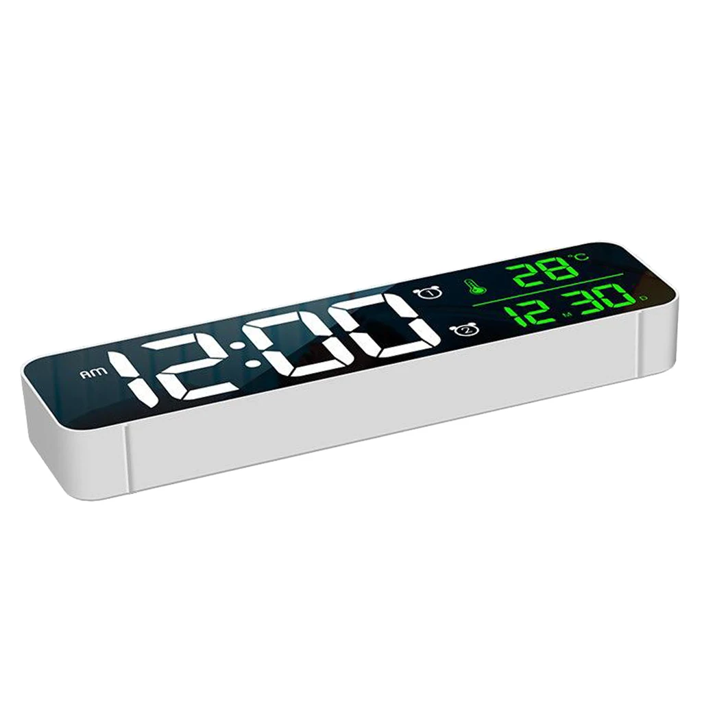 

Alarm Clock LED Display Mirror Bedside Clock Office Bedroom Table Decoration
