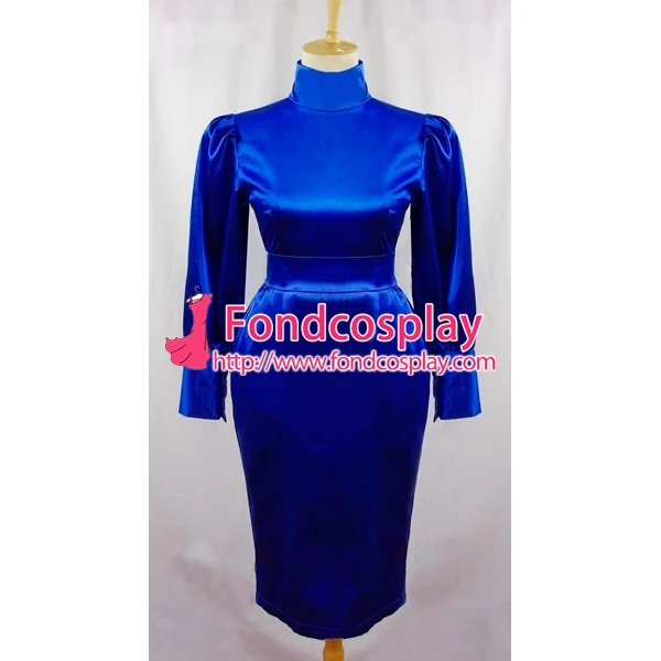 

Sexy Sissy Maid Blue Gothic Lolita Satin Dress Cosplay Costume Custom-made[G597]