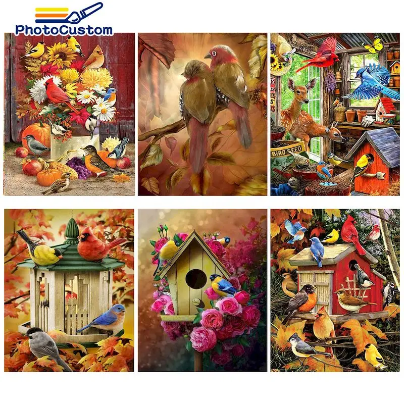 

PhotoCustom Pictures By Numbers bird animals Painting By Numbers Acrylic Drawing For Adults Home Decor Gift