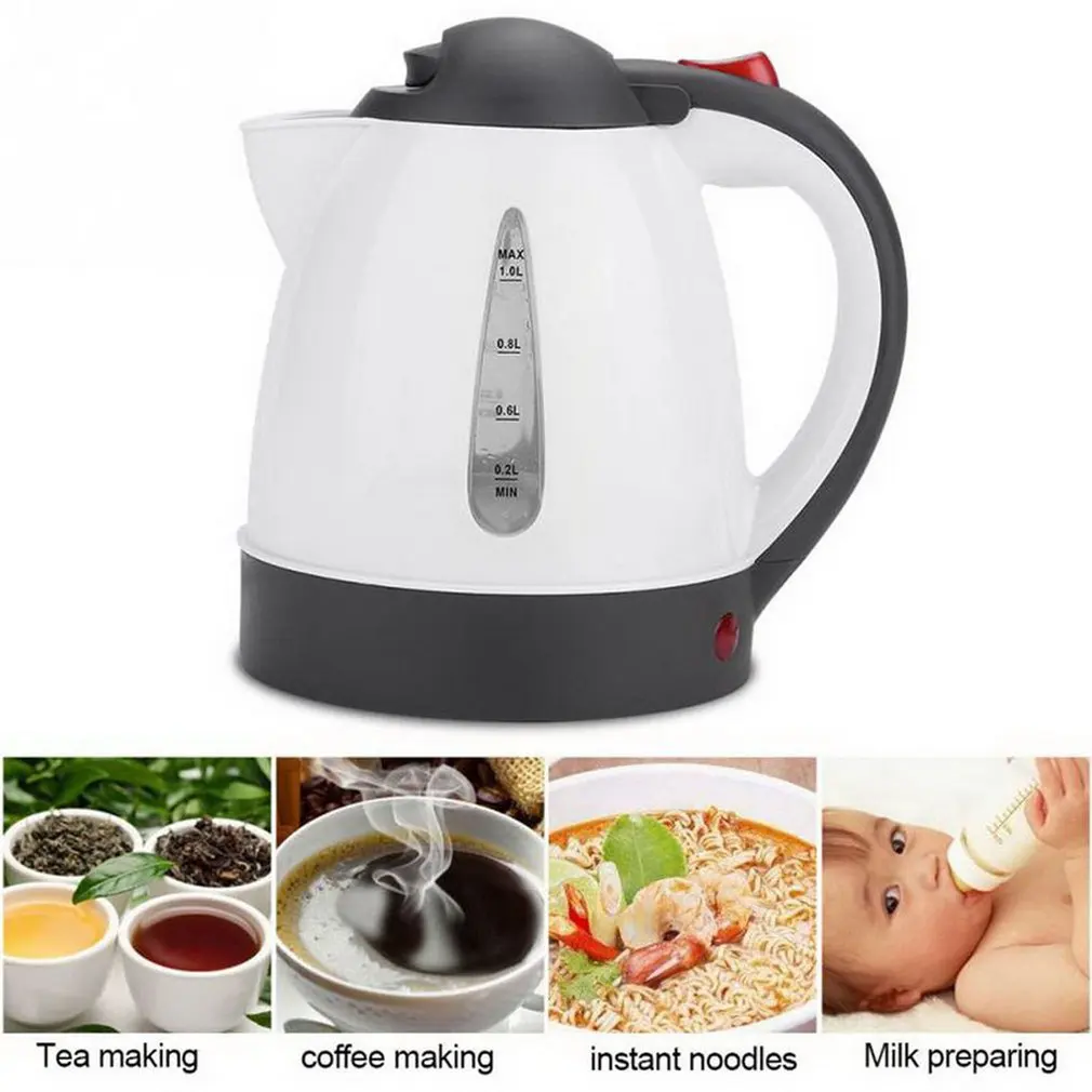 

Hot Electric Kettle Travel Pot Coffee Tea Heated Mug Motor Hot Water For Car Truck Stainless Steel Durable Insulation Anti-Scald
