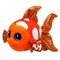 new ty beanie big eyes 6 15 cm orange fish plush stuffed cute animal collected toys doll child birthday christmas gift
