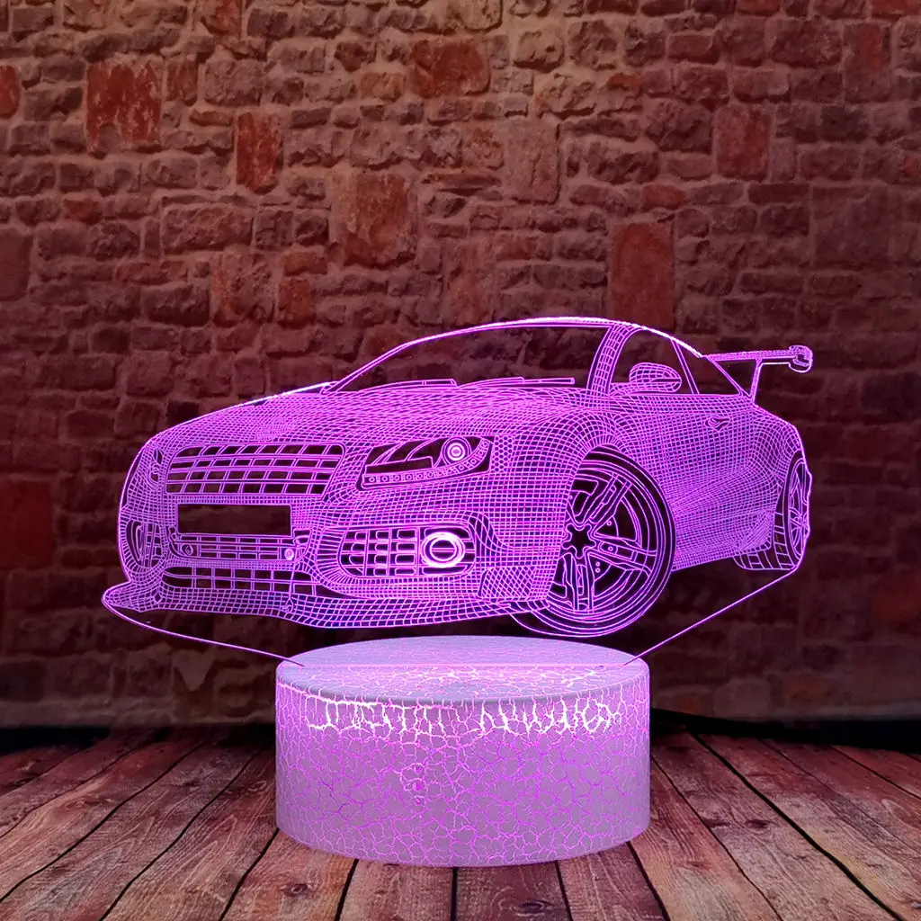 

Flash Car Model 3D LED Colorful Flash Nightlight 16 Color Light-up Toys