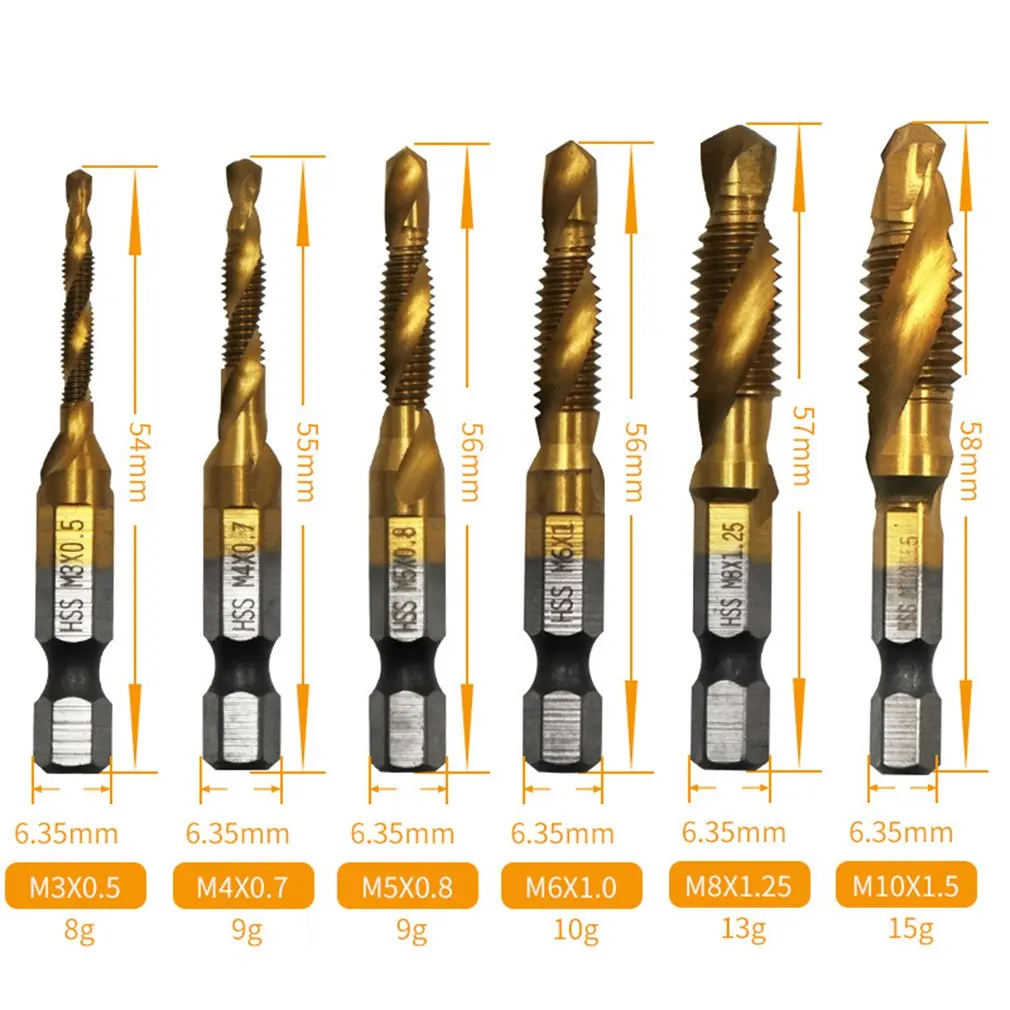 

Hex Shank Drilling And Tapping Integrated Wire Tapping Tap Bit High Speed Steel 4341 Metric Tap For Screw Machine
