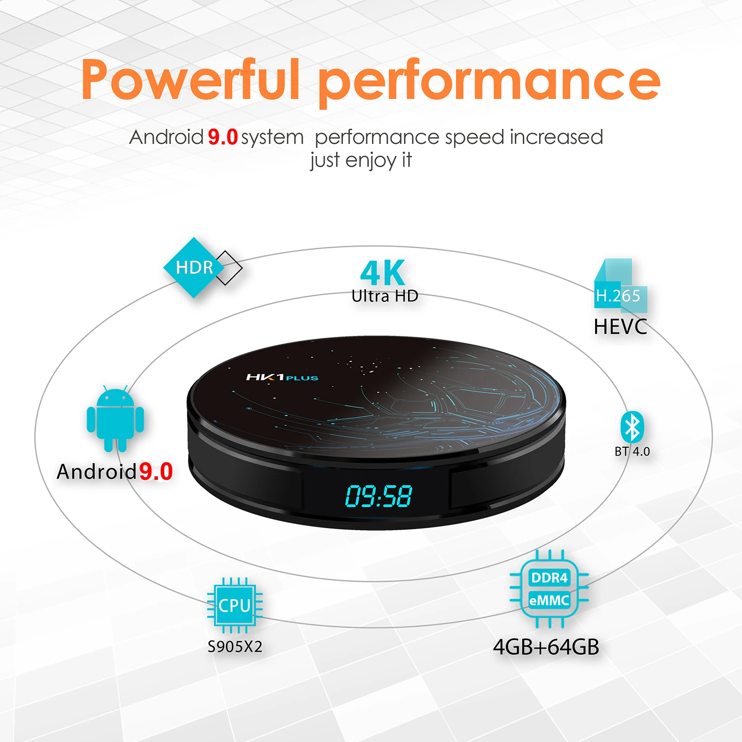 HK1 плюс Смарт ТВ приставка Android 9,0 OS S905X2 четырехъядерный LPDDR4 4GB 64GB 2,4G/5G двойной wifi USB3.0 BT4.0 4K HDR H.265 ТВ приставка