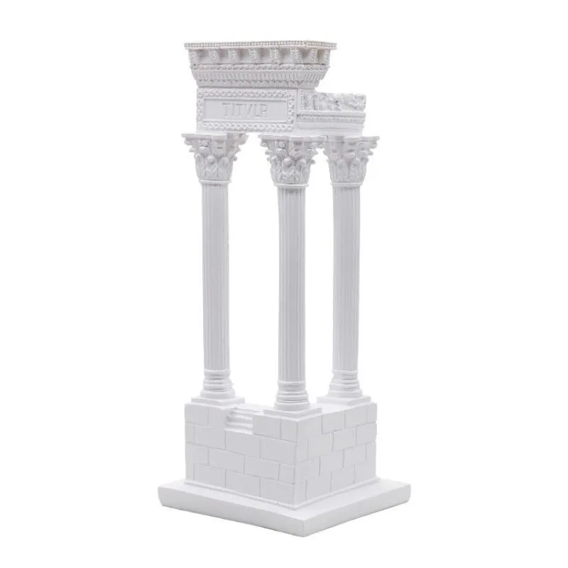 Greek Ancient Building Temple Model Roman Column Home Decoration European Ornament Plaster Sculpture Office Figurines | Дом и сад