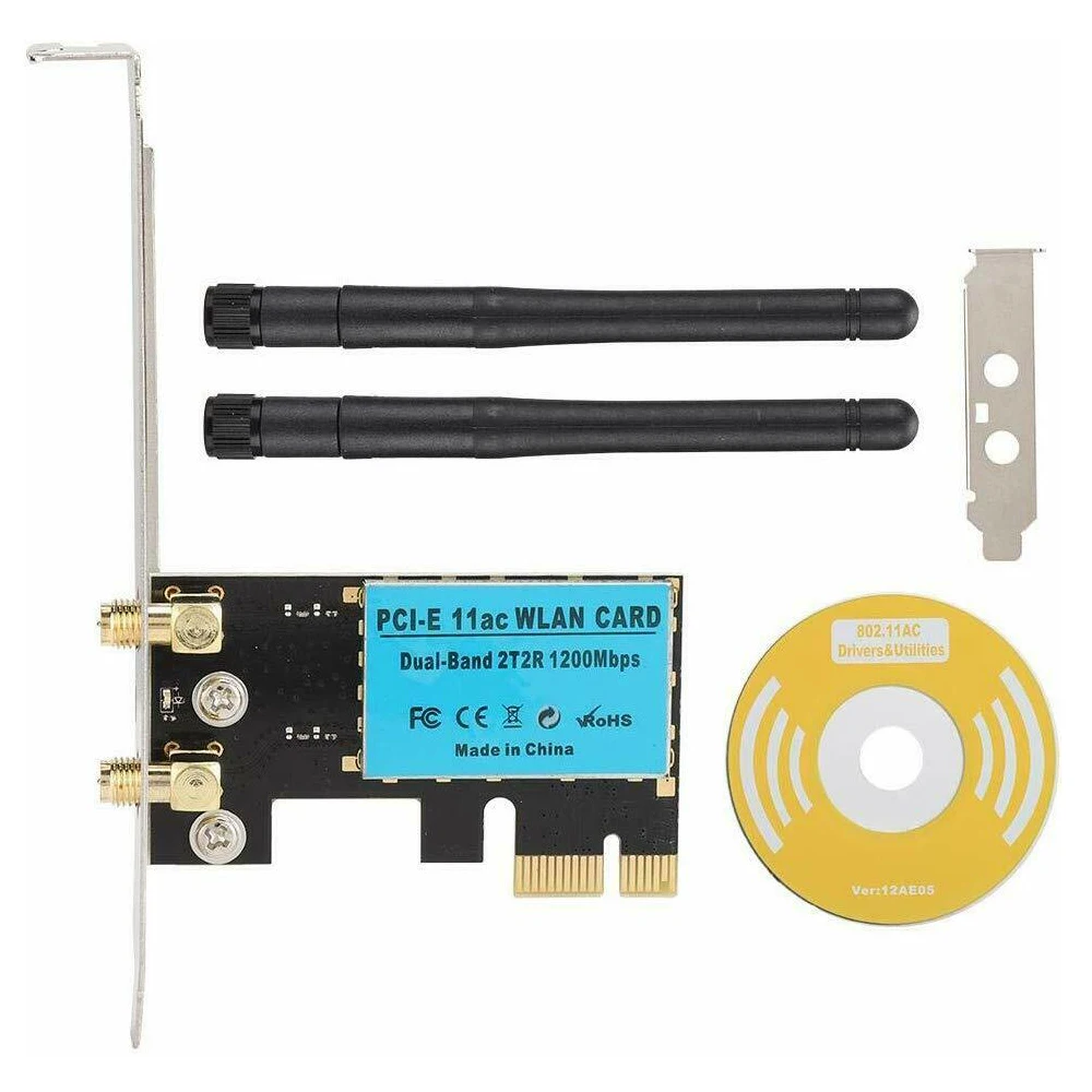 Беспроводная сетевая карта AC1200Mbps PCIe Двухдиапазонная 5G/2 4G беспроводной WiFi
