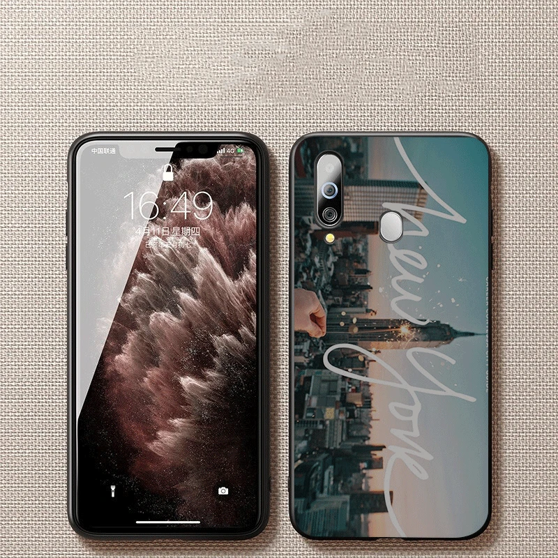 Stylish Silicone Phone Case for Samsung Galaxy S6 S7 Edge S8 S9 S20 S10 Plus Lite Ultra Cover NYC NEW YORK city landscape | Мобильные