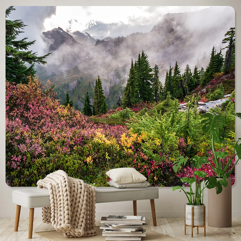 Тихий лес гобелен для домашнего декора Мандала в стиле бохо декоративный