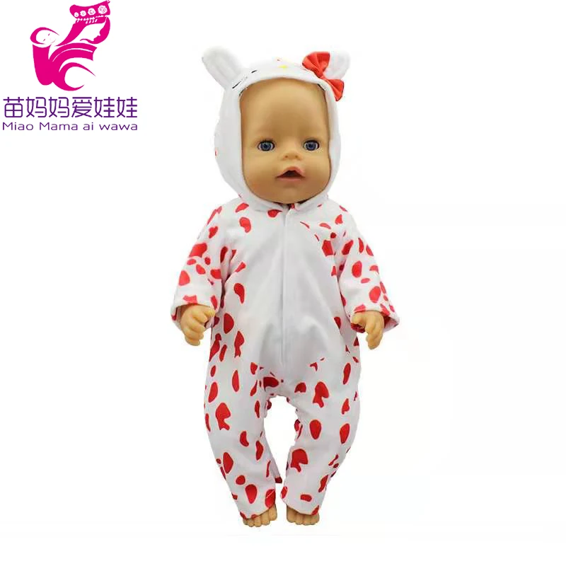 Кукольная одежда для куклы 43 см банный халат с котенком пижама кукла набор одежды