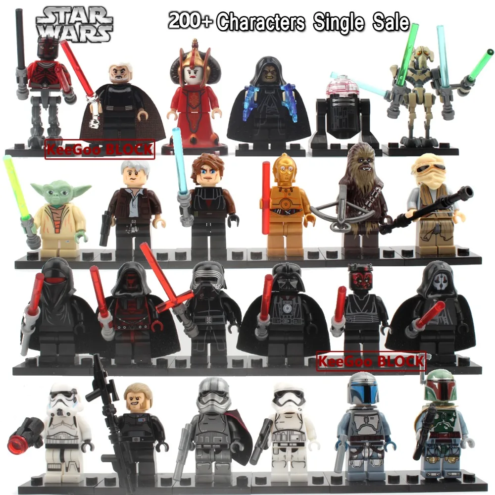 Фигурки из Звездных Войн Leia Han Solo Yoda Luke Sith Lord Darth Vader Maul Revan Dooku Sidious, строительные блоки, кирпичи, игрушки