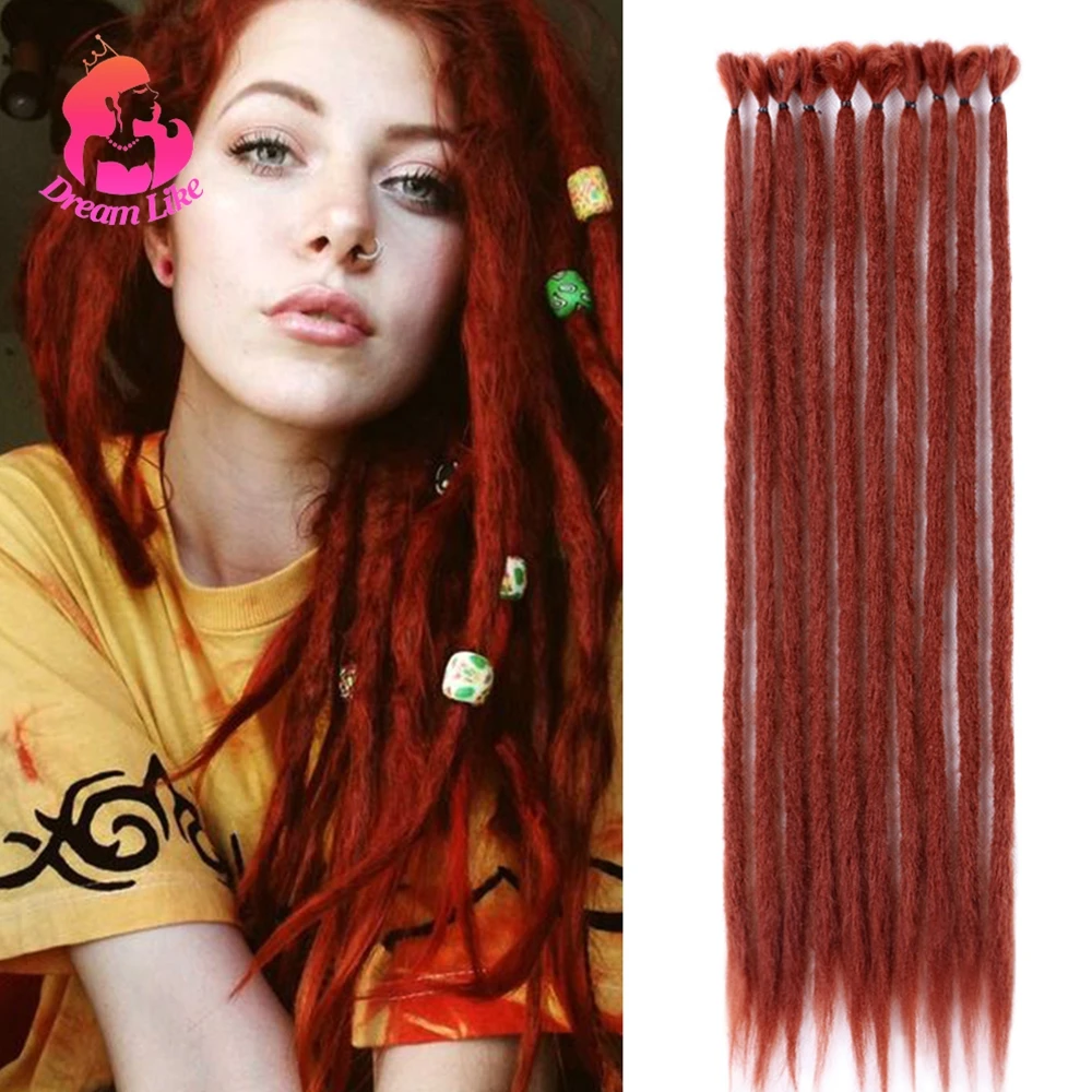 Мечтательные натуральные дреды удлинители волос для женщин синтетические