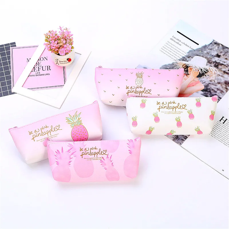

1 Pcs Kawaii Pu Pencil Case Pineapple Gift Estuches School Pencil Box Pencilcase Pencil Bag School Supplies Stationery