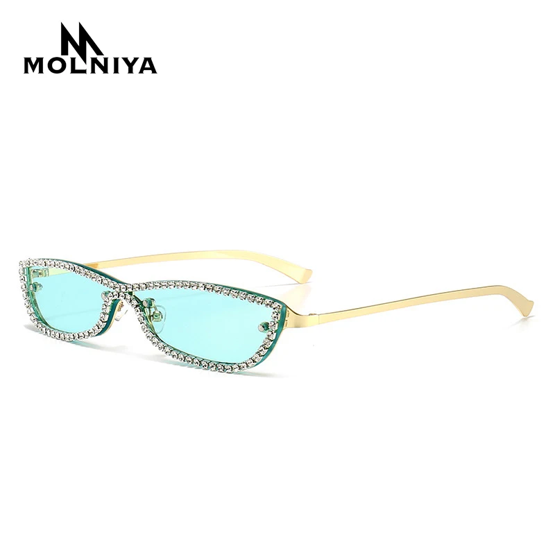 

Metal Small Frame Diamond Sunglasses Woman Candy Colors Colorful Sun Glasses Female UV400 gafas de sol