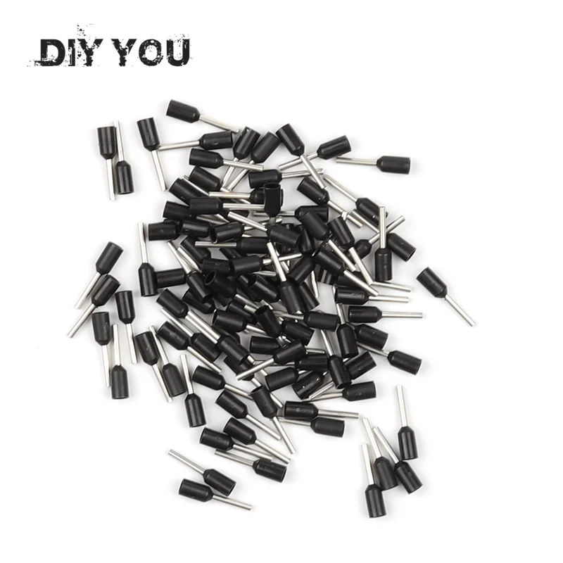 

100pcs Insulated Ferrules Terminal Block Cord End Wire Connector Electrical Crimp Terminator E0508 E1008 E1508 E2508 AWG22-10