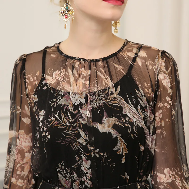 100% Настоящее Летнее шелковое женское платье Бохо женская одежда 2020 элегантные