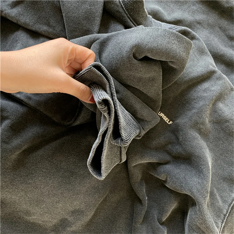 Винтажная модель ASKYURSELF толстовка с круглым вырезом для мужчин и женщин