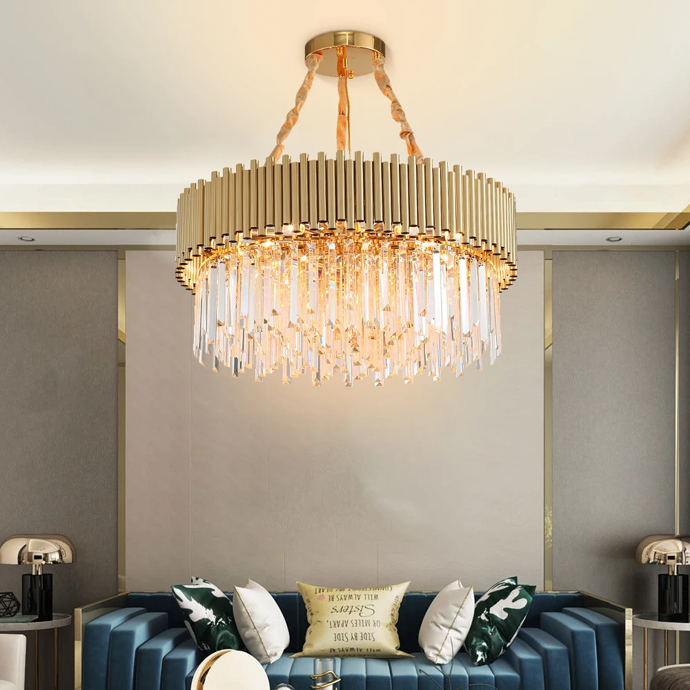 

YOOGEE Modern Living room Chandelier Loft Home Crystal Hanging Lamp Nordic Gold Lighting Fixtures Led Chandeliers Cristal Lustre