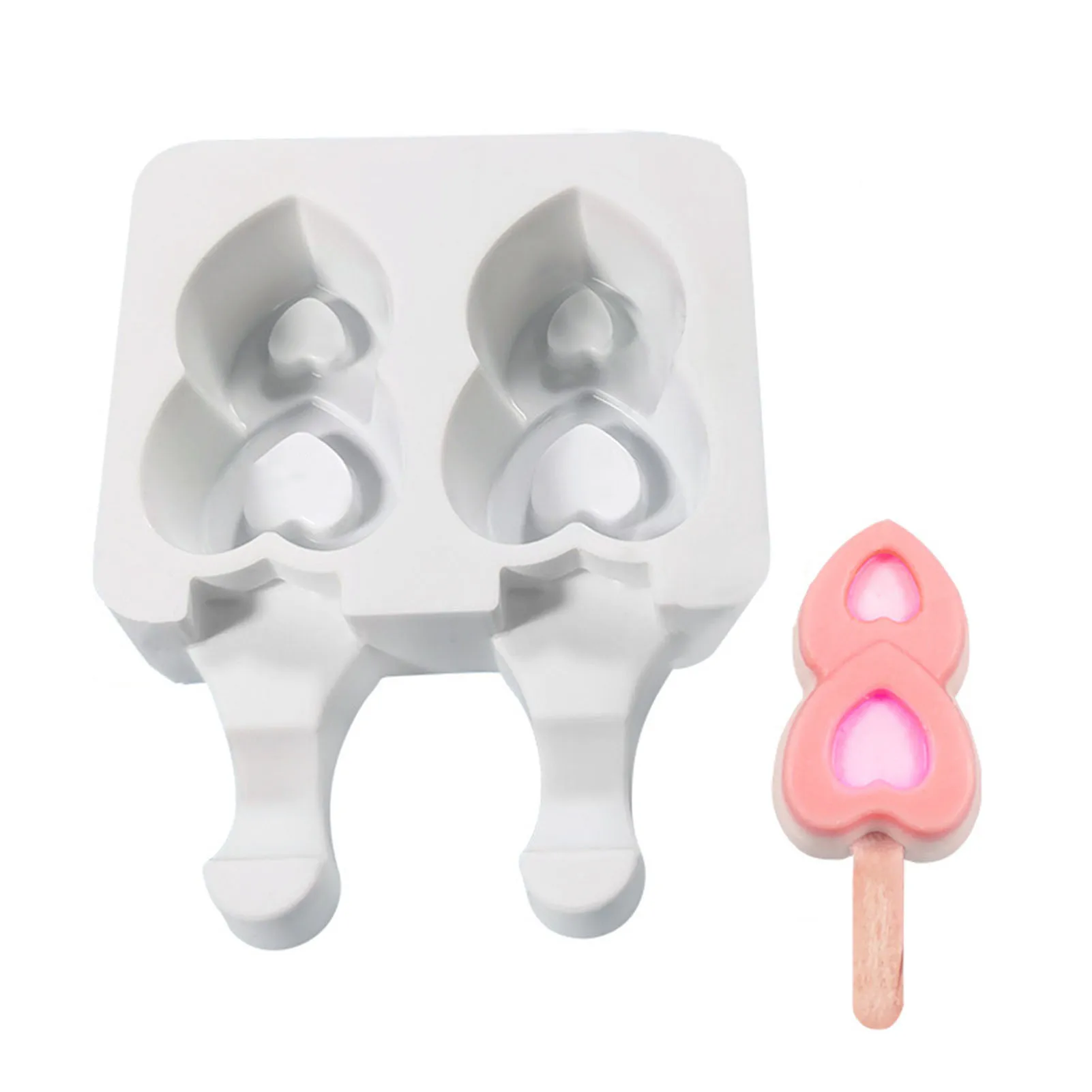 

4/8 силиконовая форма для мороженого большого размера, многоразовые антипригарные формы для приготовления фруктового сока в форме сердца