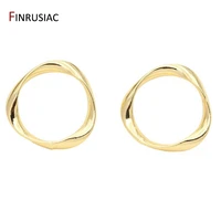 925 silver needle 14k gold plated twisted circle earrings material diy jewelry pearl drop earrings making findings