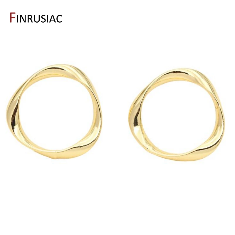 Изготовление сережек поставки 925 Серебряные иглы 14K позолоченные скрученный круг
