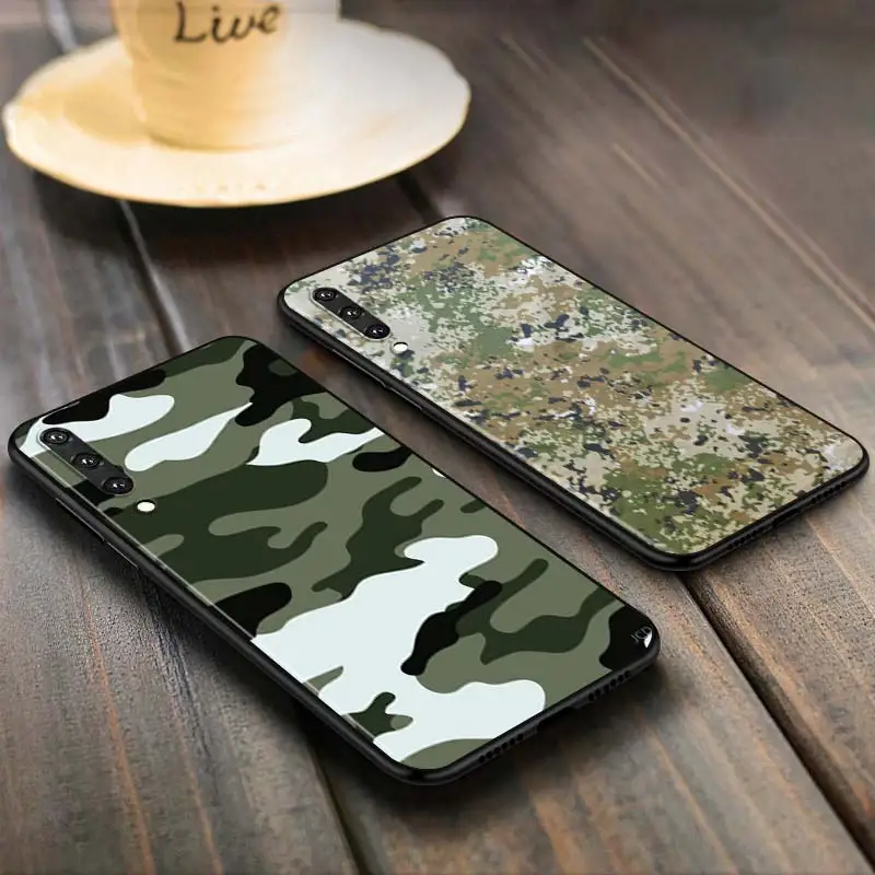 

Army camo Camouflage Anti-fall Phone Case for Samsung Galaxy A90 A80 A70S A60 A50S A40 A20E A20 A10S Soft Black Cover