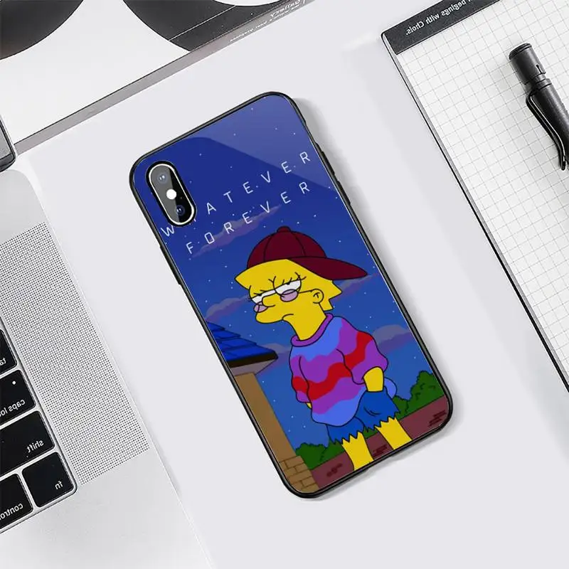 

Simpson funny Phone Case Tempered glass For iphone 7 8 plus X XS XR 11 12 PRO MAX Samsung S7 edge s 8 9 10 e plus note8 9 10 pro