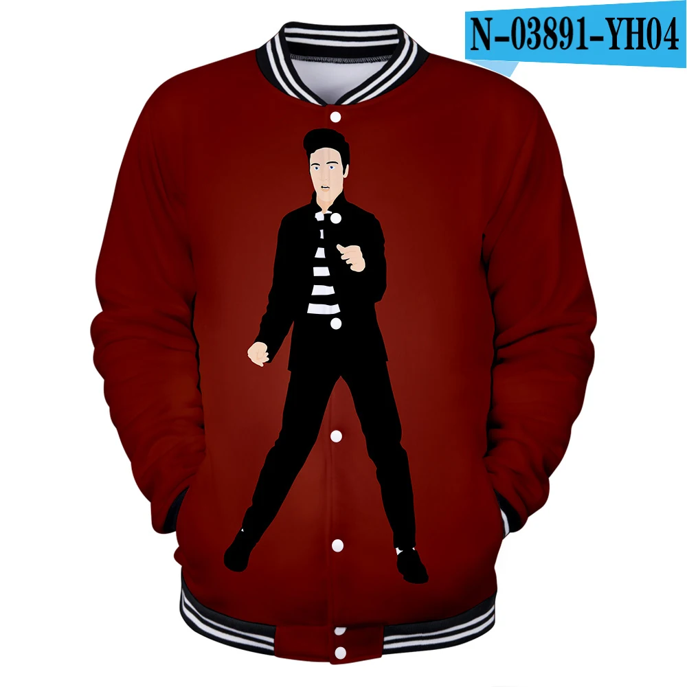Elvis Presley бейсбольная форма для мужчин Весна Повседневная Harajuku Elvis Presley бейсбольные куртки плюс размер для мужчин Уличная - Цвет: Серый