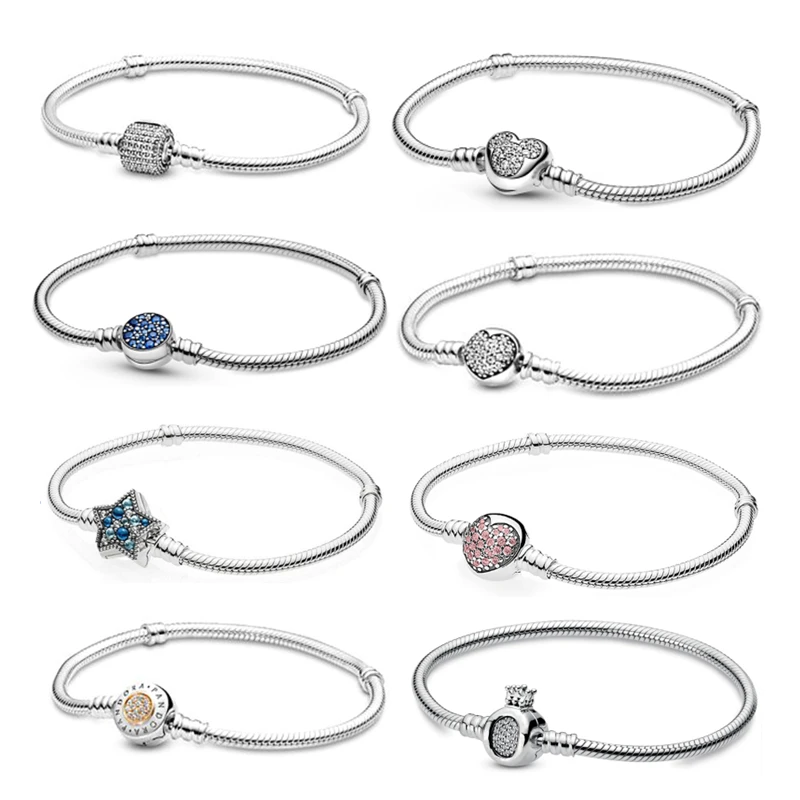 

New 100% 925 Sterling Silver Jewellry Bracelets Wholesale DIY Designer Original Joyas De Plata Personalized Luxury Jewelry Women