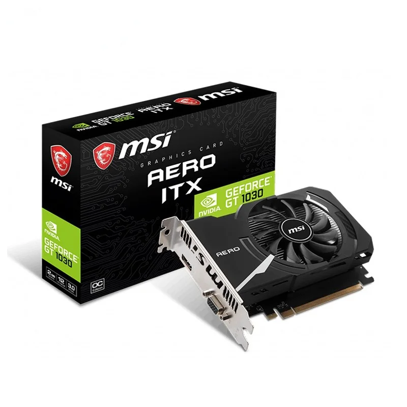 

NEWMSI GT 1030 AERO ITX 2G GRRD4 OC GeForce GT 1030 2GB GDDR4 Graphics Card