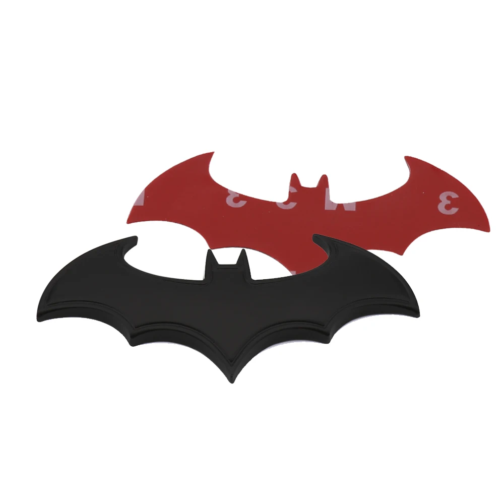 Наклейки на авто 3D наклейки холодный металл bat авто логотип автомобиля укладки Металл Бэтмен знак герба Хвост Наклейка мотоцикл автомобильные аксессуары автомобили - Название цвета: Black