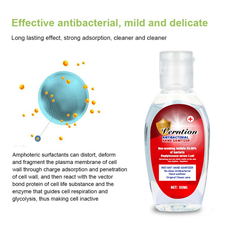 Portable Hand Sanitizer Gel Alcohol Disinfection Disposable Anti-Bacteria Moisturizing Quick-Dry Liquid Soap |