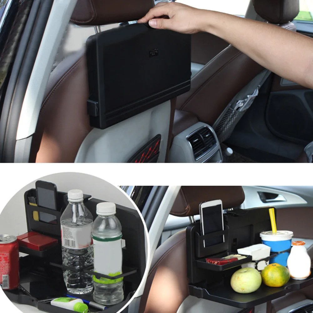 Universal Car Drink Holder Stand Food Tray Folding Dining Table Pallet Back Seat Water Cup Desk Rack Auto Interior | Автомобили и