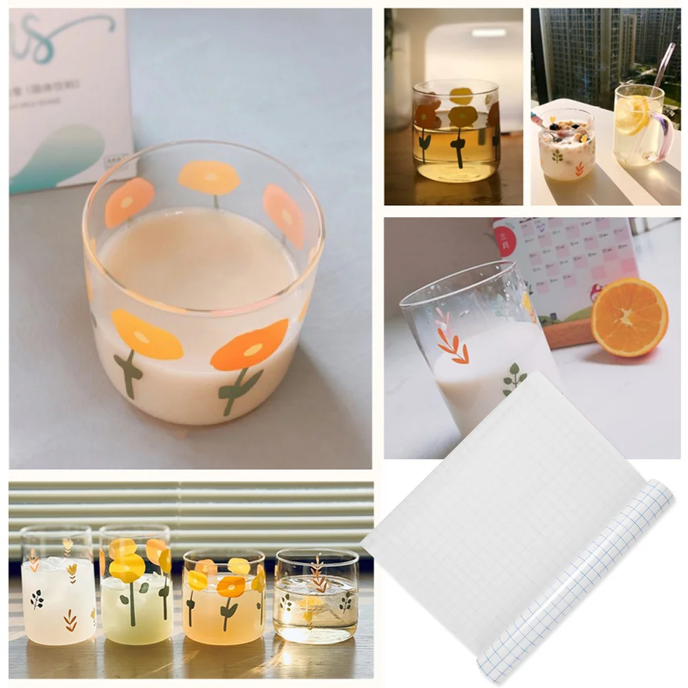 

1Pc Medium Adhesiveness Automobile Positioning Transfer Film with Gridding Adhesive Transfer Tape (Blue White)