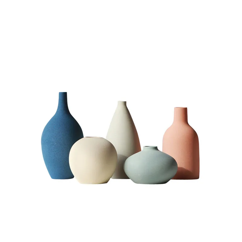 

Nordic Ceramic Dried Flower Flower Arrangement Vase Sculpture Decoration Living Room Bedroom Home Decor Ornaments