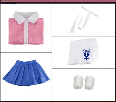 

Женский костюм для косплея Mikan Tsumiki Danganronpa на Хэллоуин, женский костюм для ролевых игр, Униформа с париком, обувь, подъюбник