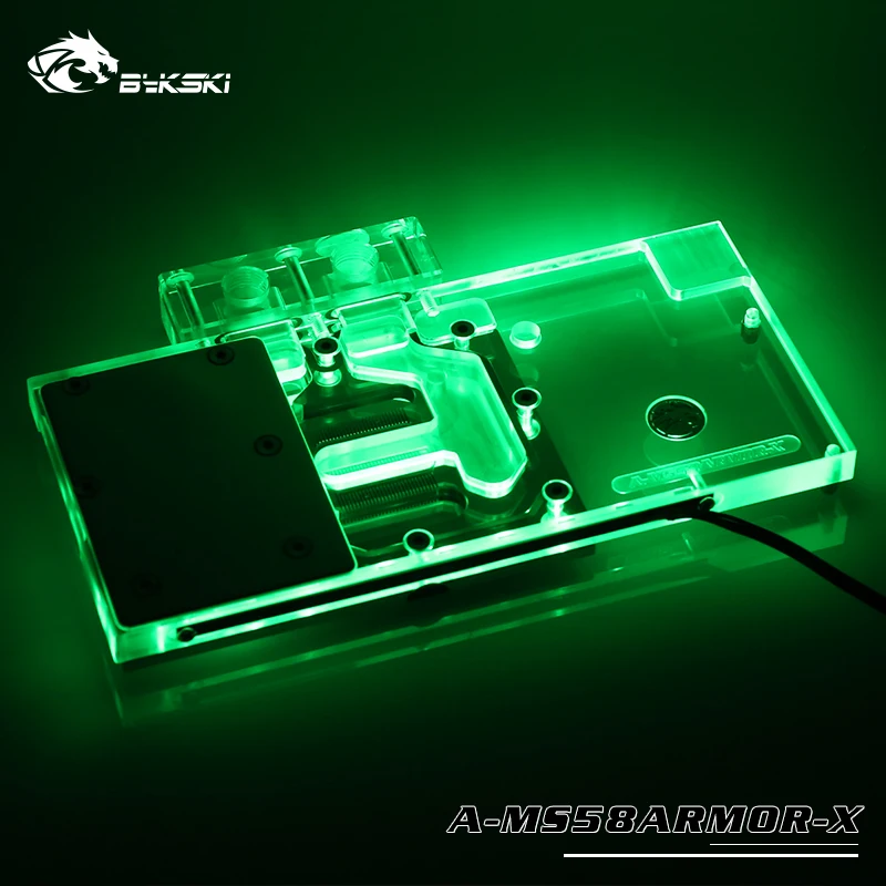 bykski full cover graphics card block use for msi rx580 armor gaming x copper radiator water block free global shipping